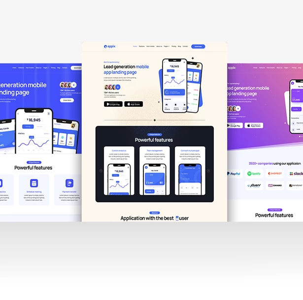 Mobile App Landing Page Responsive HTML Template